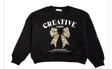 Kız Çocuk  Şardonlu Leopar Çiçek Aksesuarlı Sweatshirt