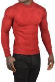 DeepSEA Erkek Bordo Baklava Desenli Slim Fit Yarım Balıkçı Yaka Triko Boğazlı Kazak 2505511