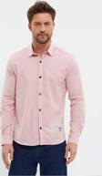 DeepSEA Erkek Pembe Slim Fit Likralı Uzun Kollu Çıt çıtlı Düz Gömlek 2403013