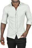 DeepSEA Erkek Mint Yeşili Likralı Kumaşı Fitilli Slim Fit Uzun Kollu Gömlek 2500805