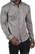 DeepSEA Erkek Füme Kırışmayan Süet Kumaş ÇıtÇıtlı Cepli Slim Fit Mevsimlik Gömlek 2302329