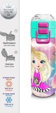 Coral High Kids Pembe Su Yeşili Unicornlu Desenli Pipetli ve Direkt İçim Çelik Termos 500 ml 31940