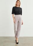 Yüksek Bel Dar Paça Gri Kumaş Pantolon P-0159