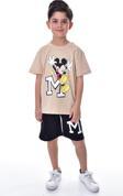 Mickey Baskılı 2'li Şort - T-Shirt Çocuk Takım