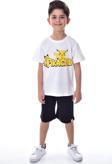 Pikachu Baskılı 2'li Şort - T-Shirt Çocuk Takım