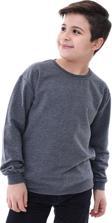 Basic Bisiklet Yaka Şardonlu Çocuk Sweatshirt 3-10 Yaş Antrasit