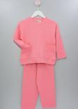 Fitilli Cepli Pembe Kız Çocuk Pijama Takımı