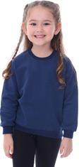 Basic Düz Renk Lacivert Fırçalı Yumuşak %100 Pamuk Sweatshirt