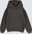 Basic Kapüşonlu Şardonlu Kanguru Cep Detaylı Çocuk Sweatshirt 3-10 Yaş Haki