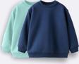 2'li Basic Şardonlu Çocuk Sweatshirt 3-10 Yaş Su Yeşili-Lacivert