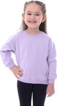 Basic Düz Renk Lila Fırçalı Yumuşak %100 Pamuk Sweatshirt