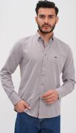 Basics&More Şerit Detaylı Regular Erkek Gömlek Kahverengi S