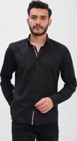 Basics&More Şerit Detaylı Regular Erkek Gömlek Siyah 3XL