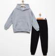 Favo Kids Erkek Çocuk Baskılı 2-5 Yaş Pamuklu Şardonlu 3 İp Sweatshirt Jogger Takım Fv-16017 Gri 8 Yaş