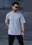 İxir Oversize Erkek Tişört X Desenli Gri