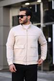 İxir Torba Cepli Nubuk Mevsimlik Erkek Mont & Ceket Krem