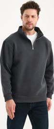 Yarım Fermuarlı Dik Yaka Sweatshirt