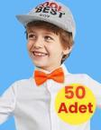 Erkek Çocuk Saten Papyon 50 Adet