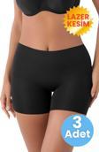 Tezzgelsin Kadın Lazer Kesim İnceltici Ve Toparlayıcı Yüksek Bel Boxer Korse 3'Lü Set