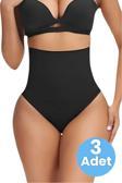 Tezzgelsin Kadın Dikişsiz Yüksek Bel Karın Toparlayıcı  String Korse 3'Lü Set
