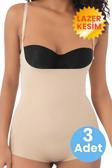 Tezzgelsin Kadın Lazer Kesim İnceltici Ve Toparlayıcı Göğüs Altı Askılı Body Korse 3'Lü Set