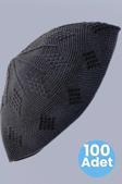 100'Lü Dokuma Örgü Desenli Takke Kaliteli Namaz Takkesi