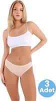 Tezzgelsin Kadın Pamuklu Penye Süprem Kumaş Bikini Külot Kadın Bikini Külot 3 Adet