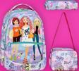 Kız Çocuk Girl Desenli Beslenmeli Ve Kalemlikli Okul Çantası 3'Lü Set