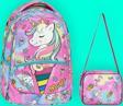 Kız Çocuk Unicorn Desenli Beslenmeli Okul Çantası 2'Li Set