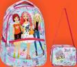 Kız Çocuk Girl Desenli Beslenmeli Okul Çantası 2'Li Set