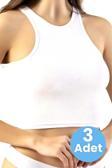 Tezzgelsin Kadın Geniş Askılı Kaşkorse Crop 3'Lü Set