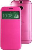 Cafele Htc One M8 Pencereli Ve Uyku Modlu Flip Cover - Pembe