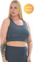 Banega Curve Büyük Beden Toparlayıcı Pedli Crop Antrasit Spor Büstiyer