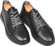 DeepSEA Erkek Siyah Yanları Kabartma Desenli Ortopedik Taban Hakiki Deri Casual Ayakkabı Sneaker 2509968