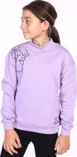 Toontoy Kız Çocuk Nakışlı Taş İşlemeli Balıkçı Yaka Sweatshirt