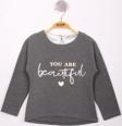 Toontoy Kız Çocuk Yazı Varaklı T-Shirt