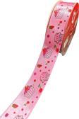 Öz-El Mini Makara Cupcake Baskılı Saten Kurdele, Paketlik Kurdele 2,5 Cm 5 Mt 135 053