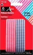 Öz-El 2'Li Pembe Mor Ekose Kurdele, Pitikare Kurdele, Paketlik Kurdele 2,5 Cm 2 2 Mt 115 1222
