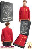 Galatasaray Orijinal Lisanslı Dik Yaka Fermuarlı Erkek Sweat Hediyelik Ahşap Kutulu