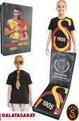 Galatasaray Orijinal Lisanslı Büyük Logo Çocuk T-shirt Kişiye Özel Ahşap Kutulu