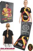 Galatasaray Orijinal Lisanslı Büyük Logo Çocuk T-shirt Metin Oktay Baskılı Hediyelik Ahş