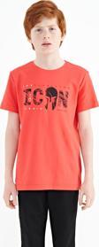 Coral Ön Yazı Nakışlı O Yaka Standart Kalıp Erkek  Çocuk T-Shirt - 11118