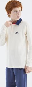 Ekru Polo Yaka Basic Erkek Çocuk T-Shirt - 11171