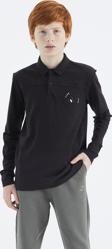 Siyah Polo Yaka Erkek Çocuk T-Shirt - 11172