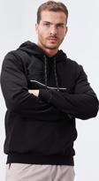Siyah Yazı Nakışlı Standart Kalıp Kapüşonlu Erkek Sweatshirt - 87887