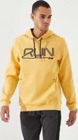 Hardal Yazı Nakışlı Standart Kalıp Kapüşonlu Erkek Sweatshirt - 87887