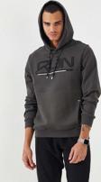 Haki Yazı Nakışlı Standart Kalıp Kapüşonlu Erkek Sweatshirt - 87887