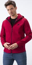Bordo Fermuarlı Kapüşonlu Su ve Rüzgar Geçirmez Softshell Erkek Mont - 88051