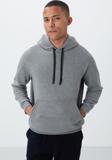 Gri Melanj Pamuklu Kalın İçi Tüylü Yumuşak Dokulu Comfort Fit Nakışlı Erkek Sweatshirt - 88419
