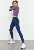 İndigo Yüksek Bel Toparlayıcı Slim Fit Dar Paça Kadın Tayt - 94011